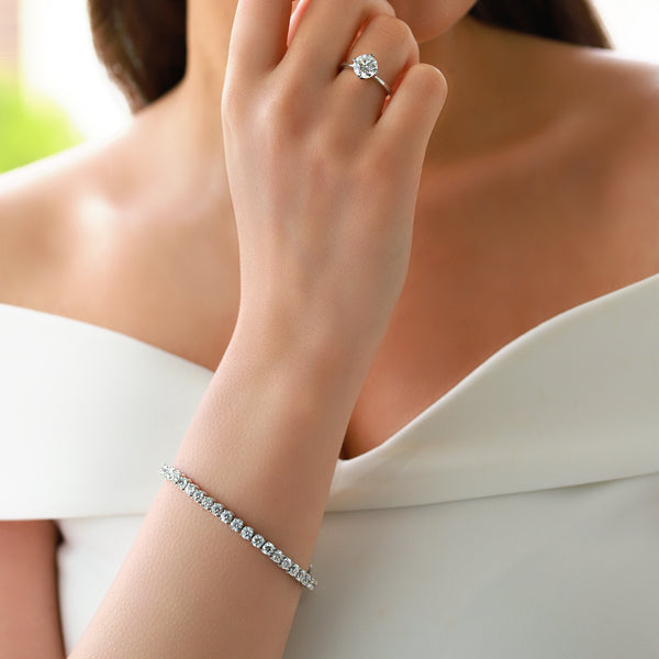 Gradiva Round Tennis Bracelet | Diamond Bracelet | 18K Gold