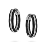 Gradiva Onyx Hoops | Diamond Earrings | 18K Gold
