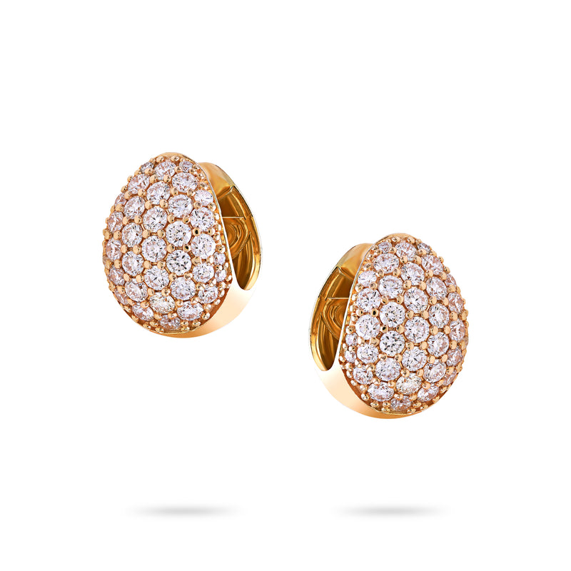 Gradıva Pavé Hoops | Pırlanta Küpe | 14 Ayar Altın