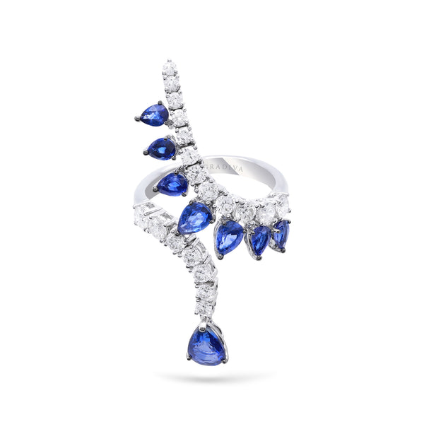 Gradiva Royal Sapphire | Diamond Sapphire Ring | 18K Gold