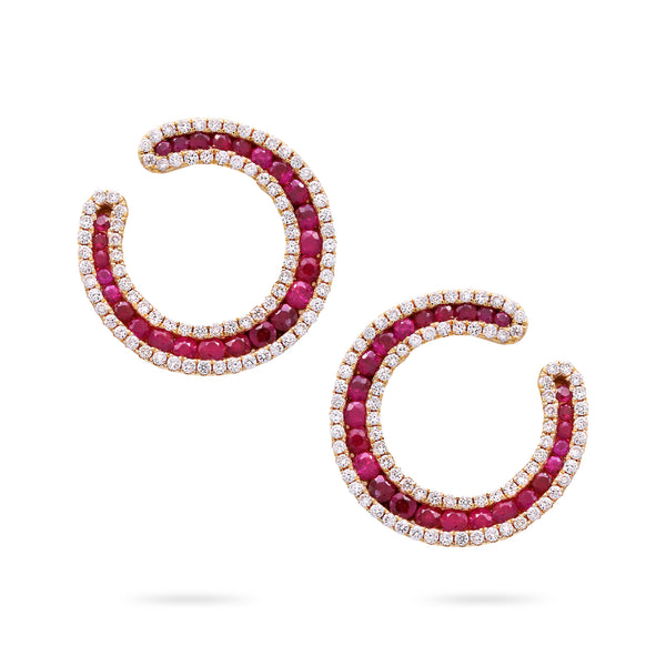 Gradiva Raspberry | Diamond Earrings | 18K Gold