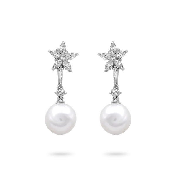 Gradiva Pearl | Diamond Earrings | 1.3 Cts. | 14K Gold